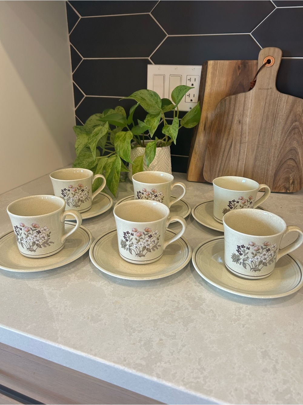 Royal Doulton Cream Speckled Ceramic Saucer